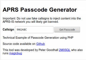 Passcode generator — isikan callsign