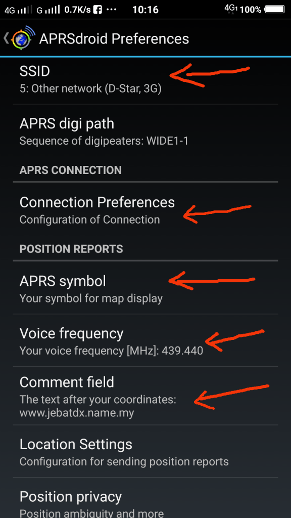 APRSdroid Preferences
