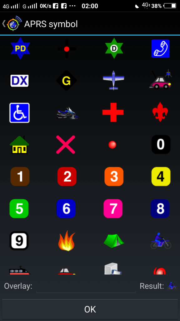 APRS Symbol selection